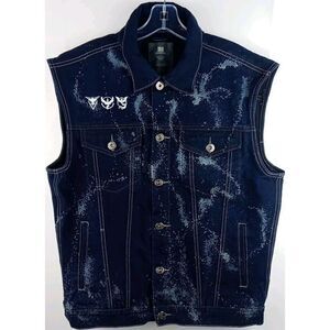 Pj Mark Pokemon Iam Just Here for The Monsters  Denim Vest Men's Size XL Y2K VTG